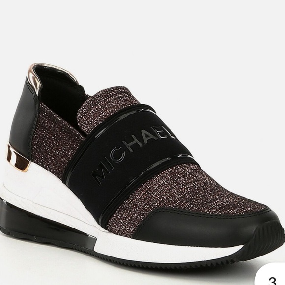 Michael Kors Women's Black and Brown Slip-On Sneakers - Picture 1 of 12